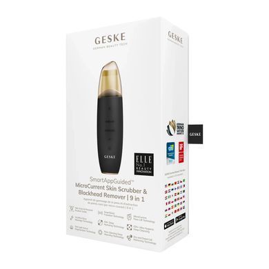 Мікрострумовий скрабер для шкіри та усунення чорних точок GESKE MicroCurrent Skin Scrubber&Blackhead Remover 9в1 gray