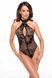 Боді Noir Handmade F314 Ego flocked mesh halter bodysuit - L