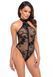 Боді Noir Handmade F314 Ego flocked mesh halter bodysuit - L