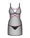 Пеньюар Obsessive Novenes chemise & thong, XS/S, облегающий, прозрачный, со стрепами, стринги в комп