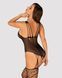 (SALE) Ажурный бодистокинг под паутину Obsessive Bodystocking G325 black S/M/L, черный, комбинезон, имитаци