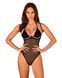 Прозоре боді Obsessive Selinne teddy XL/2XL Black, дрібна сітка, подвійні бретелі