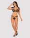(SALE) Полупрозрачный эротический комплект Obsessive Obsessivia 2pcs set black S/M, бюстгальтер и трусики,