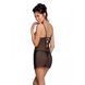 Сорочка с вырезами на груди, стринги Passion LOVELIA CHEMISE XXL/XXXL, black