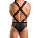 Мужское эротическое сетчатое боди Passion 045 VICTOR S/M Black, экокожа, сетка