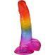 Фаллоимитатор Doc Johnson Crystal Jellies - Realistic cock with balls 8.5 Inch - Rainbow